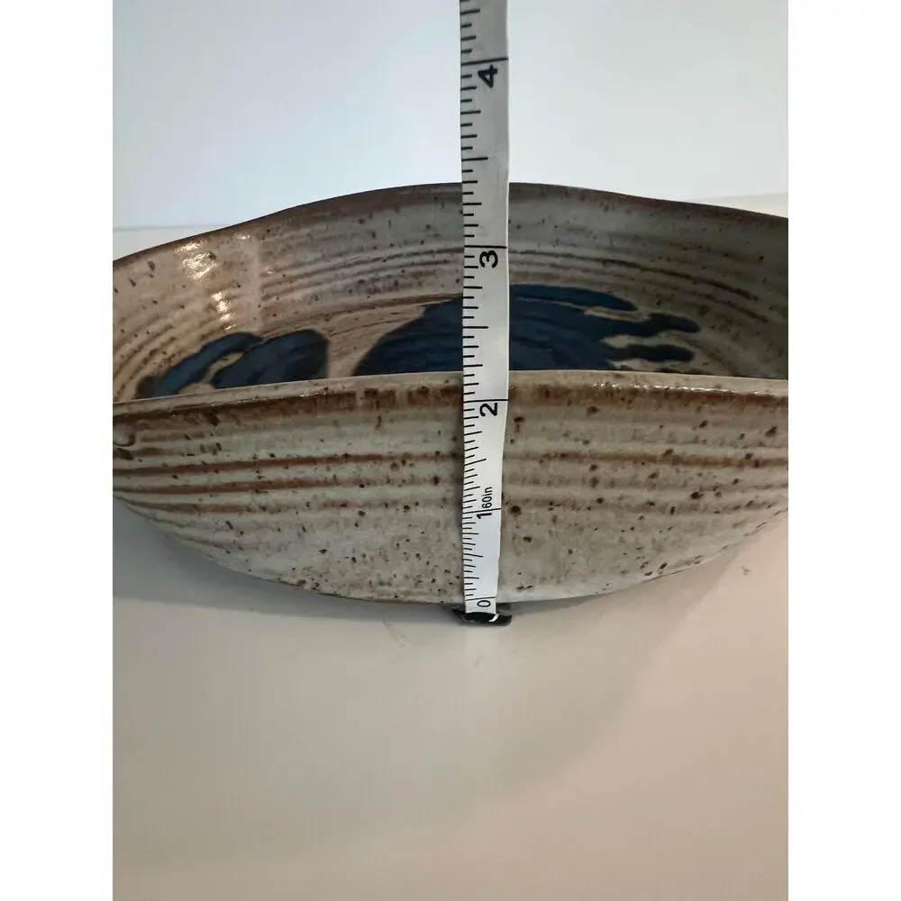 Rare Richard Sanderson Toad Hill Pottery NH Vegetable Serving Dish Blue JL